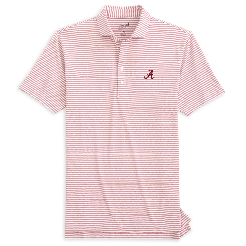 Alabama Johnnie-O Stetsons Mesh Stripe Polo