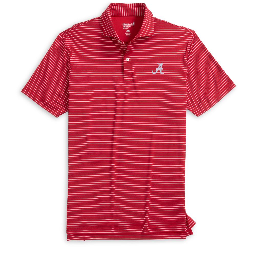 Alabama Johnnie-O Beau Pinstripe Polo