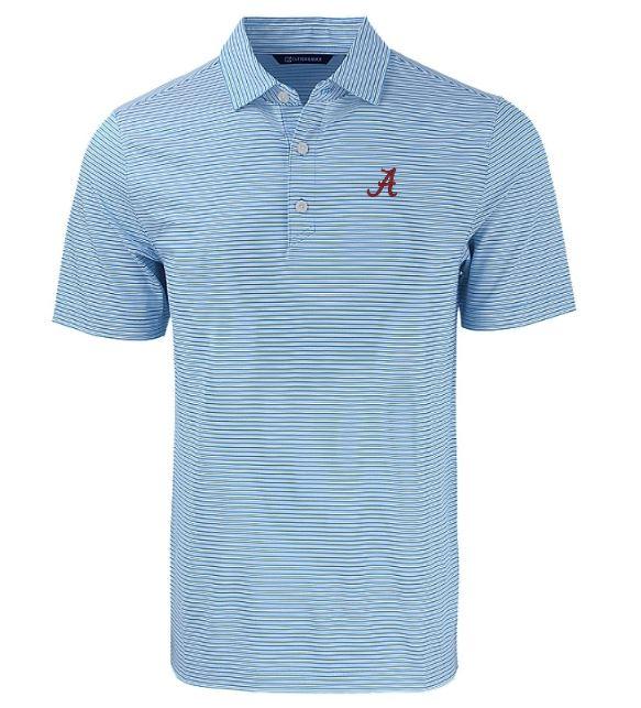 Alabama Cutter & Buck Eco Forge Double Stripe Polo