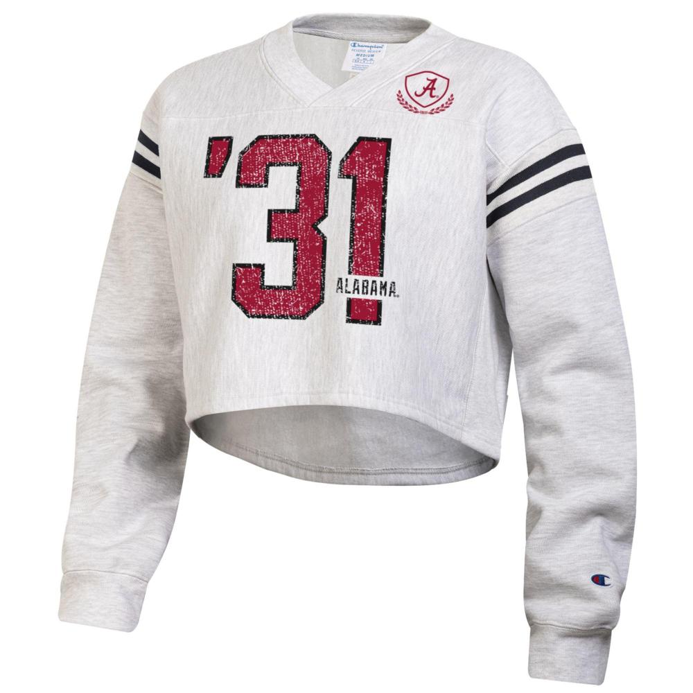 Alabama Champion Women's Cropped `Jersey` Fleece Pullover
