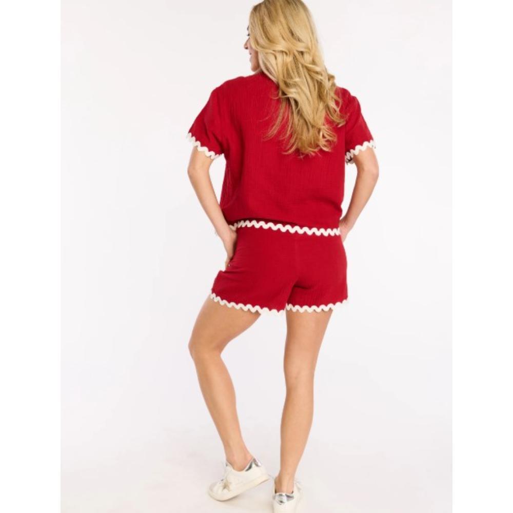 Stewart Simmons Gauze Rick Rack Button Up