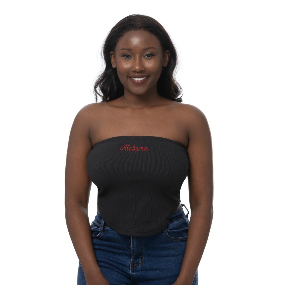 Alabama Zoozatz Women's Ruched Embroidered Tube Top