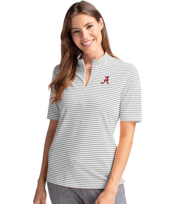Alabama Cutter & Buck Women's Eco Pique Stripe Top