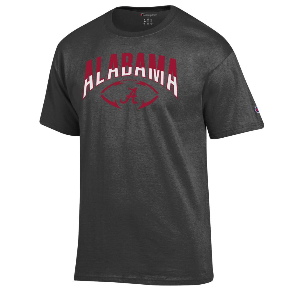 Alabama Champion Split Color Arch Horizontal Football Tee
