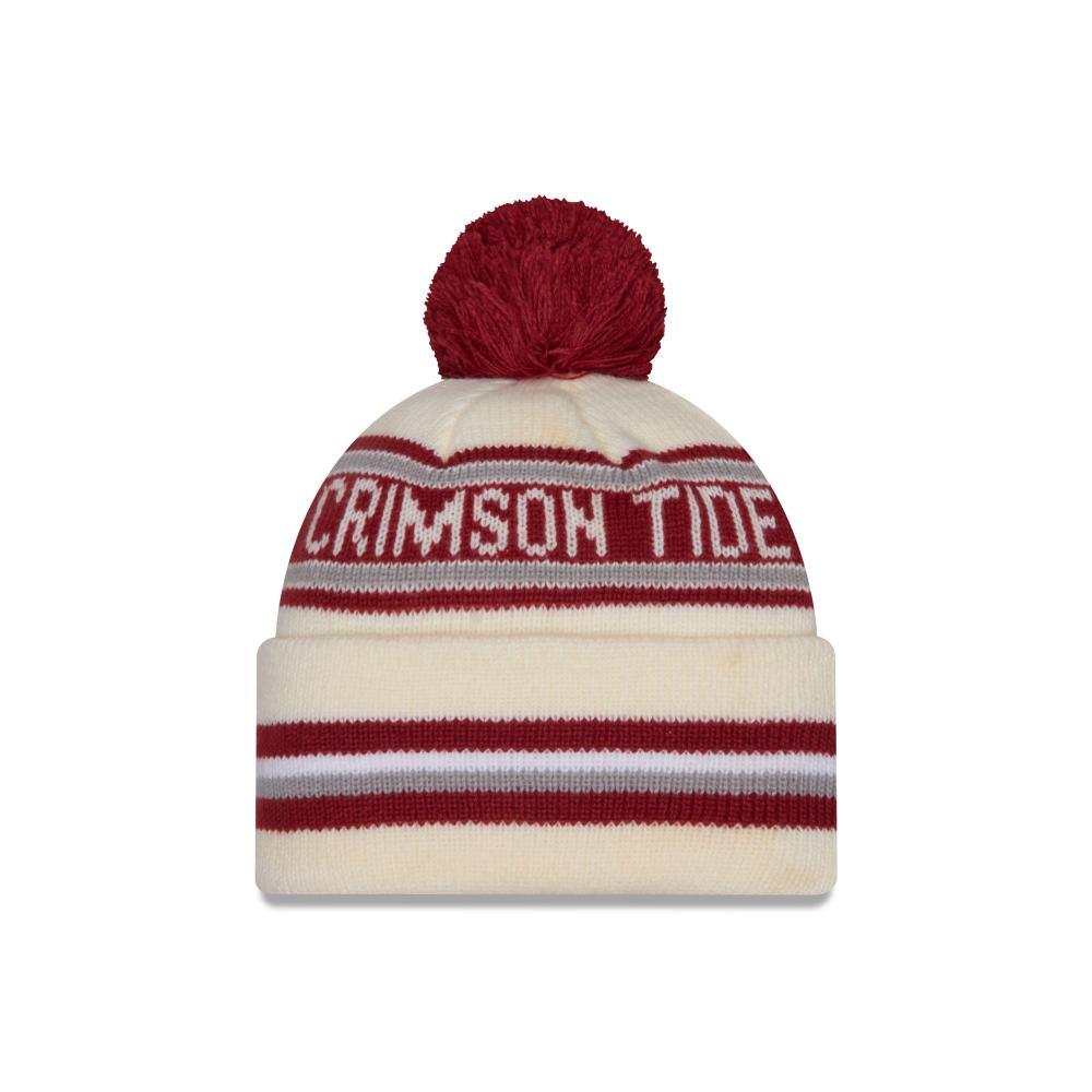 Alabama New Era Striped Cuff Pom Beanie