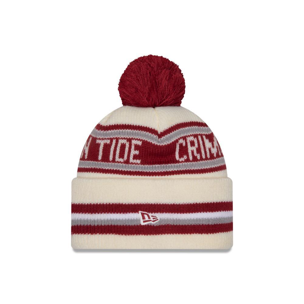 Alabama New Era Striped Cuff Pom Beanie