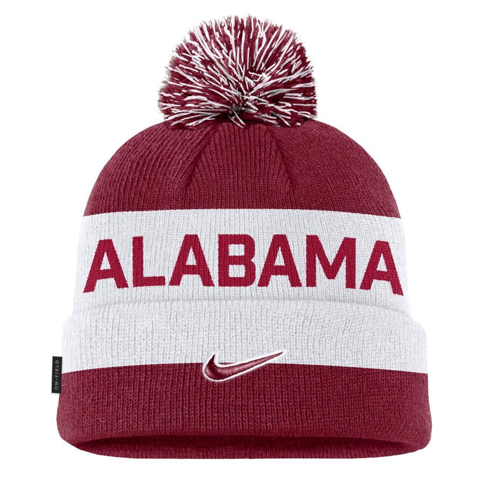 Alabama Nike YOUTH Peak Cuff Pom Knit Beanie