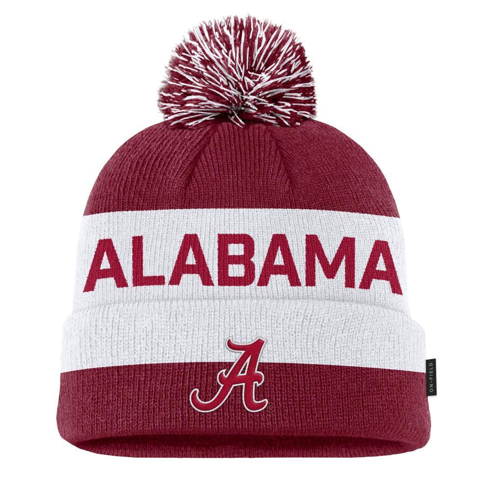 Alabama Nike YOUTH Peak Cuff Pom Knit Beanie
