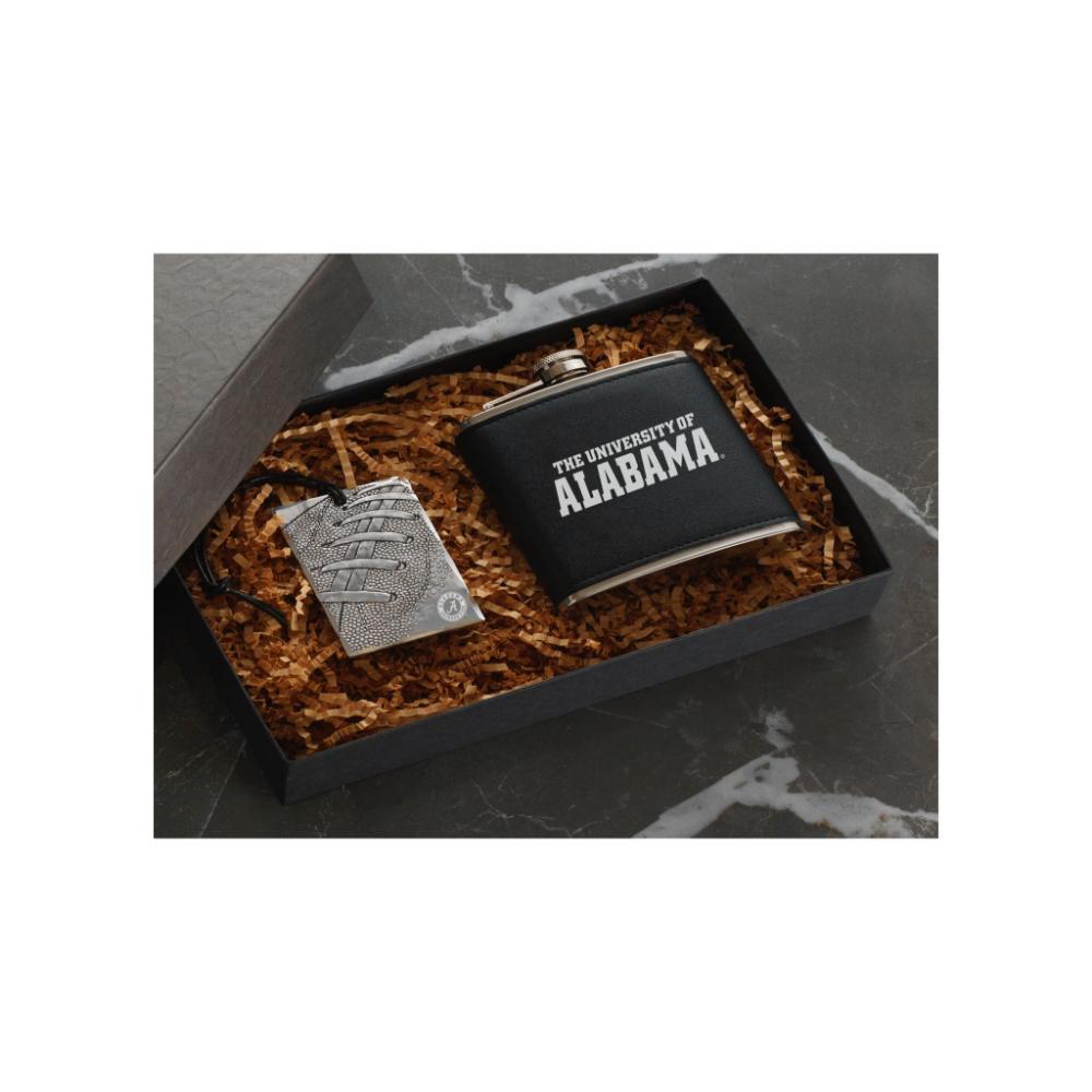 Alabama Flask and Football Bag Tag Set