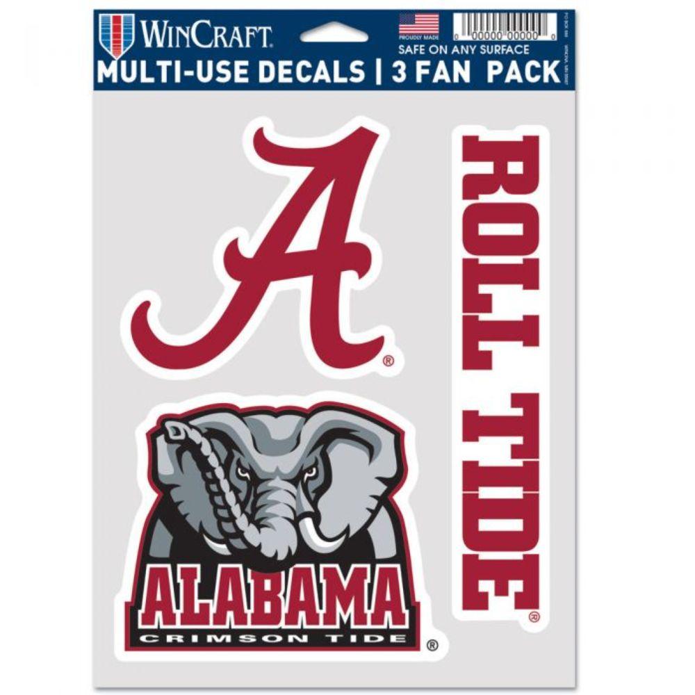 Alabama 3-Pack Decal Set 3 Alabama 3-Pack Decal Set