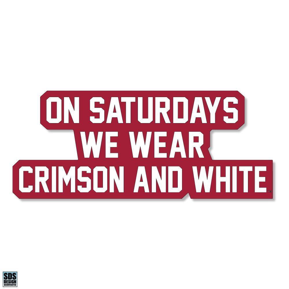 Alabama 3.25 Inch On Saturdays Wear Rugged Sticker Decal