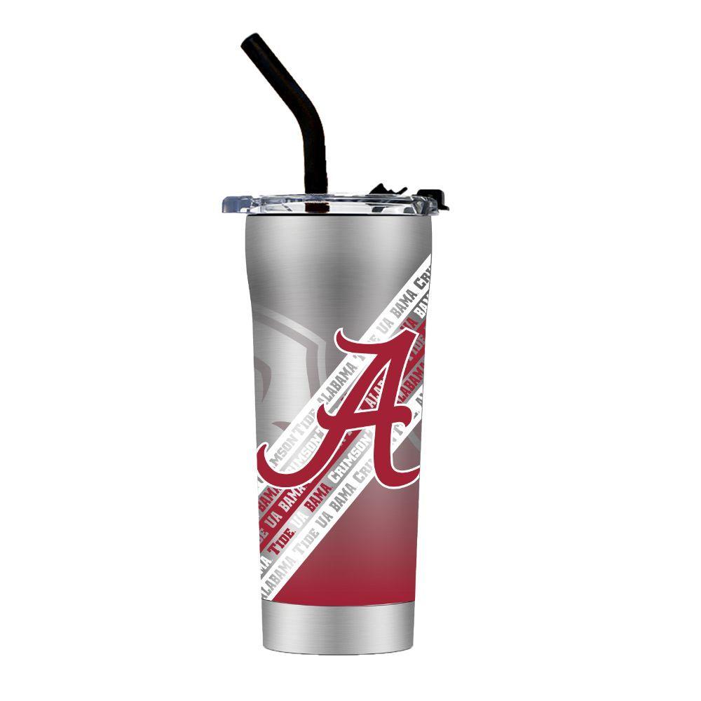 Alabama Stripe 20 Oz Straw Tumbler