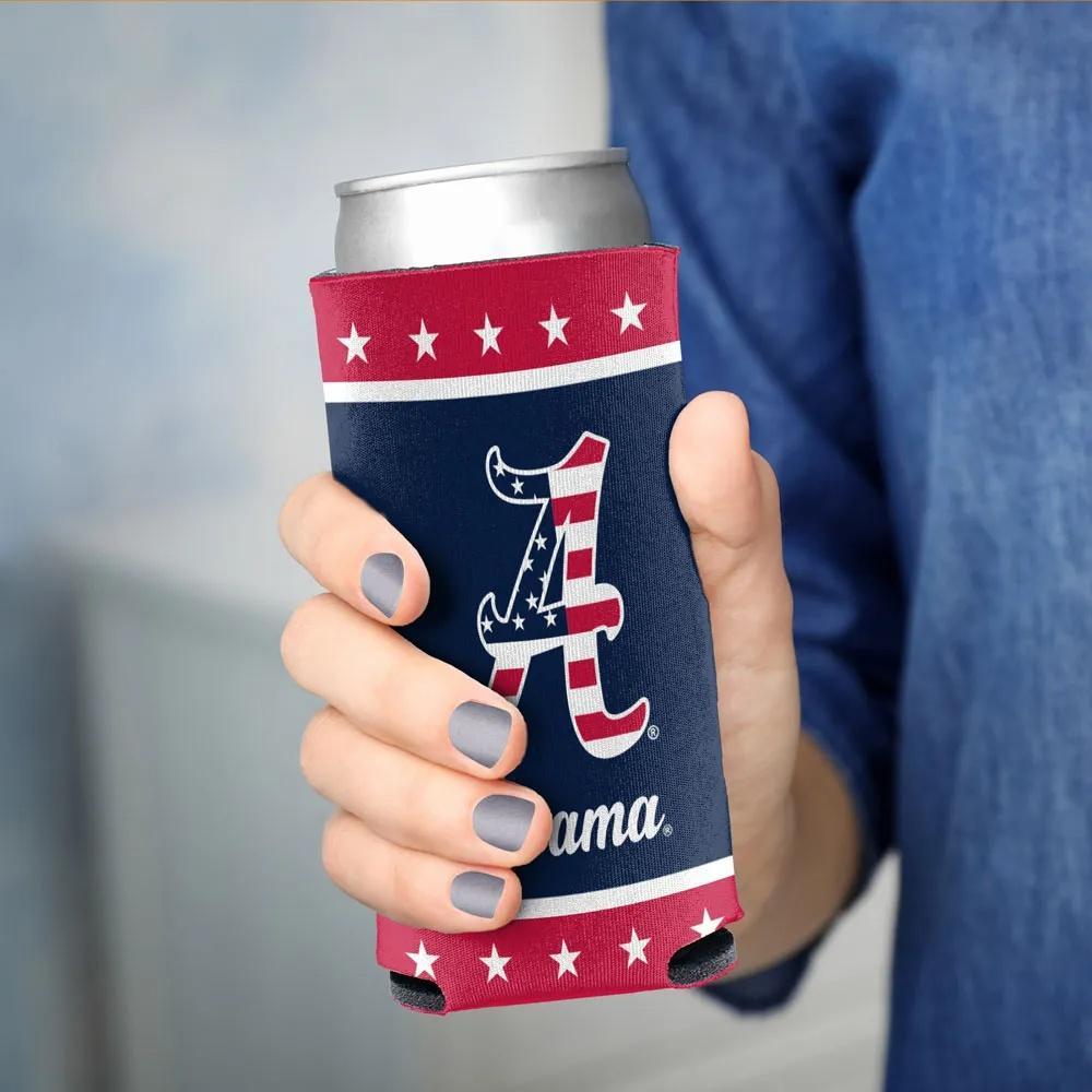 Alabama 12 Oz Patriotic Slim Can Cooler