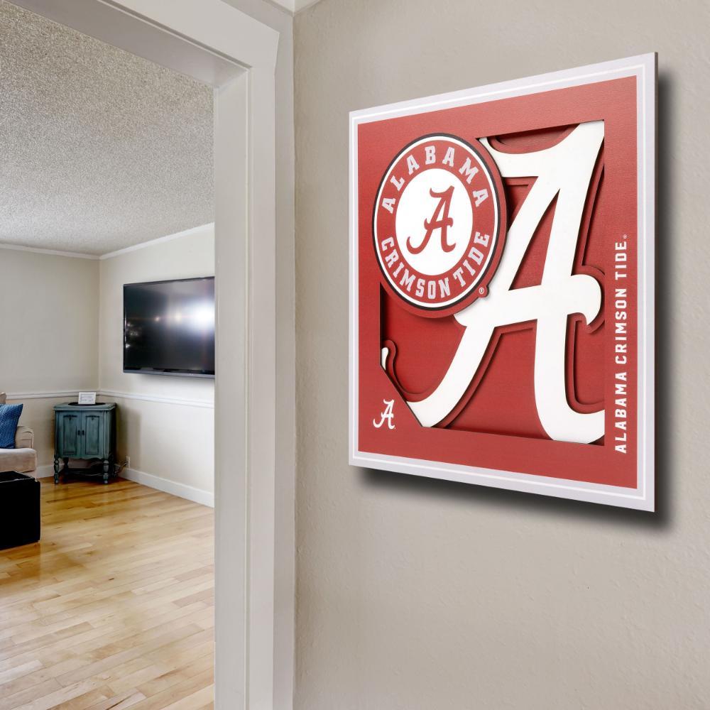 Alabama 12" X 12" 3D Logo Series Wall Art