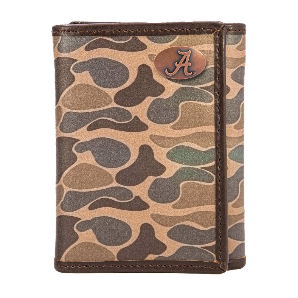 Alabama Zep-Pro Concho Leather Trifold Wallet