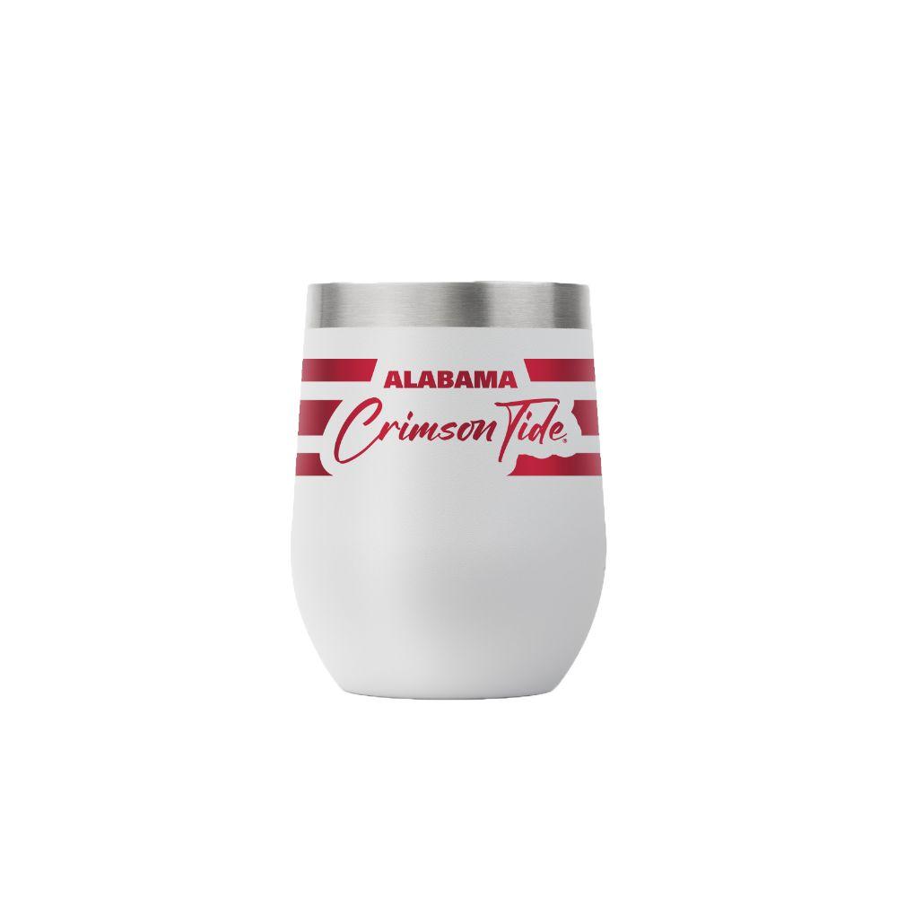 Alabama Gametime Sidekicks 12 Oz Script Stripe Stemless Tumbler