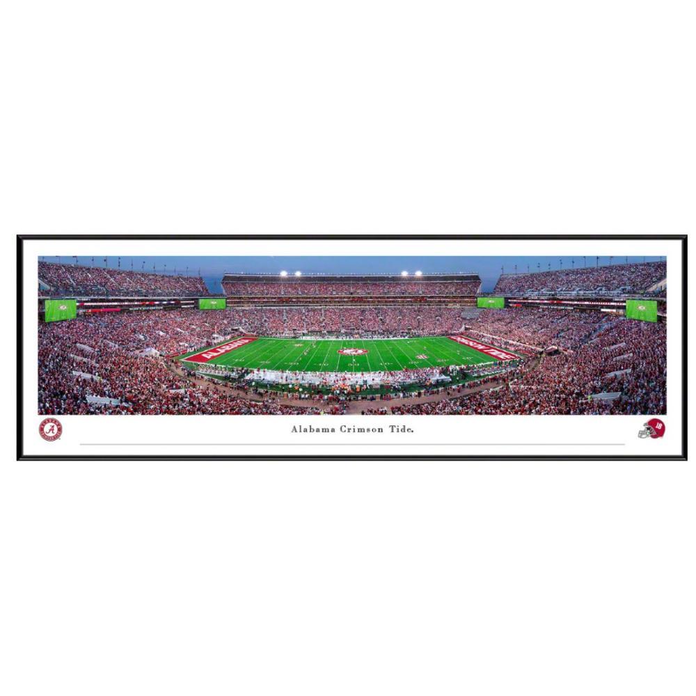 Alabama Football Bryant-Denny Stadium at Night 13.5" X 40" Panoramic Picture (Standard Frame)