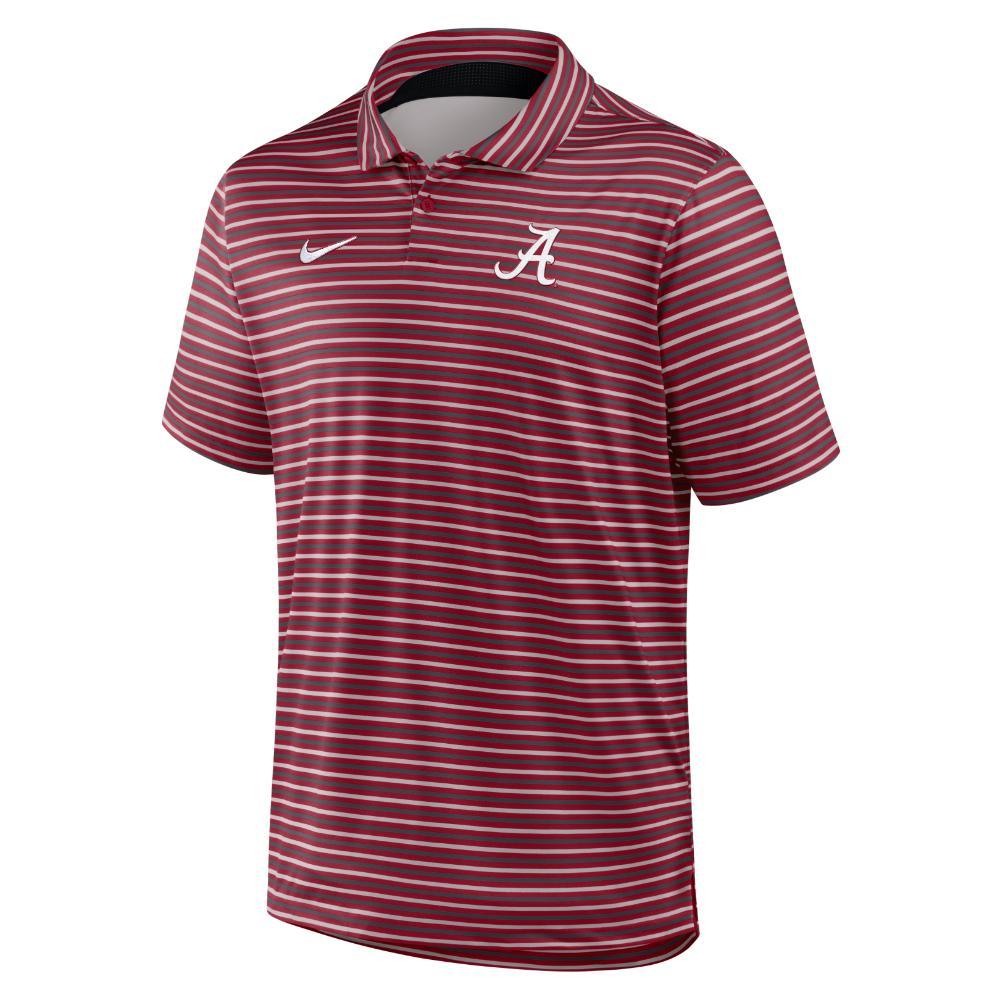 Alabama Nike Dri-Fit Coaches Premium Tour Stripe Polo