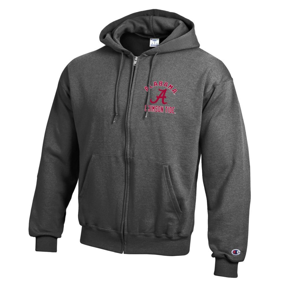 Alabama Champion Left Chest Screen Full Zip Hoodie